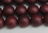 CSB1454 15.5 inches 12mm matte round shell pearl beads wholesale