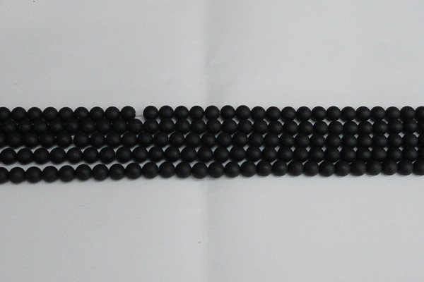 CSB1455 15.5 inches 4mm matte round shell pearl beads wholesale