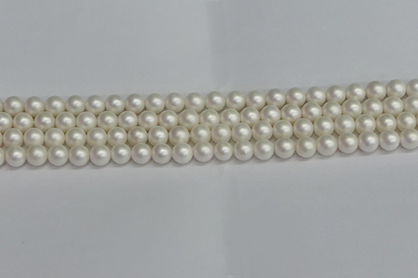 CSB1601 15.5 inches 6mm round matte shell pearl beads wholesale