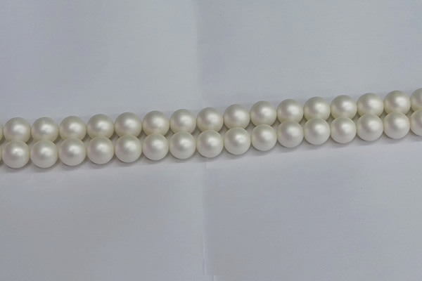 CSB1602 15.5 inches 8mm round matte shell pearl beads wholesale