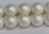 CSB1603 15.5 inches 10mm round matte shell pearl beads wholesale