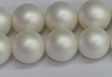 CSB1604 15.5 inches 12mm round matte shell pearl beads wholesale