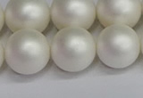 CSB1605 15.5 inches 14mm round matte shell pearl beads wholesale