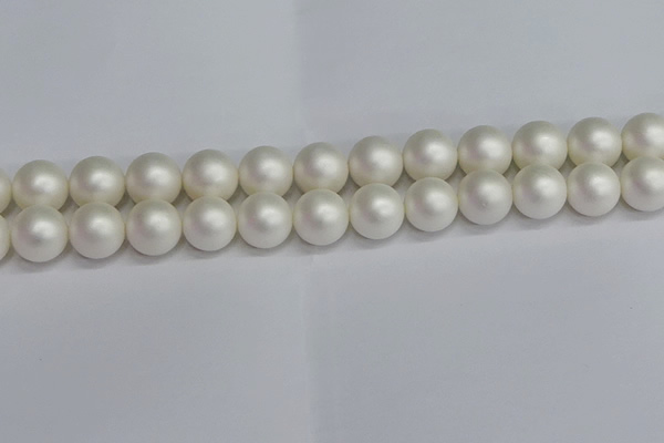 CSB1605 15.5 inches 14mm round matte shell pearl beads wholesale