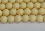 CSB1610 15.5 inches 4mm round matte shell pearl beads wholesale