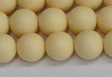 CSB1614 15.5 inches 12mm round matte shell pearl beads wholesale