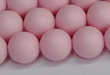 CSB1625 15.5 inches 14mm round matte shell pearl beads wholesale