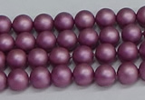 CSB1630 15.5 inches 4mm round matte shell pearl beads wholesale