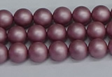 CSB1640 15.5 inches 4mm round matte shell pearl beads wholesale