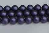 CSB1650 15.5 inches 4mm round matte shell pearl beads wholesale