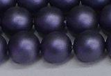 CSB1655 15.5 inches 14mm round matte shell pearl beads wholesale