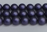 CSB1660 15.5 inches 4mm round matte shell pearl beads wholesale