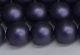 CSB1665 15.5 inches 14mm round matte shell pearl beads wholesale