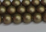 CSB1672 15.5 inches 8mm round matte shell pearl beads wholesale