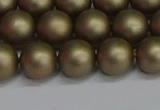 CSB1673 15.5 inches 10mm round matte shell pearl beads wholesale