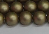 CSB1674 15.5 inches 12mm round matte shell pearl beads wholesale