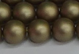 CSB1675 15.5 inches 14mm round matte shell pearl beads wholesale