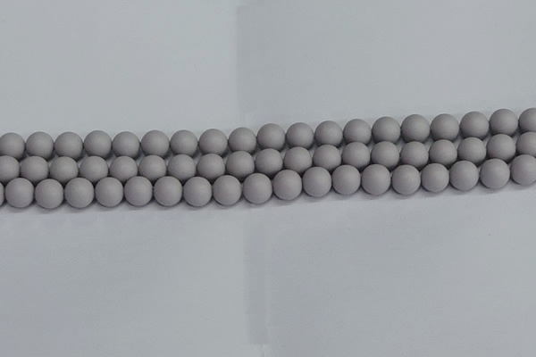 CSB1680 15.5 inches 4mm round matte shell pearl beads wholesale