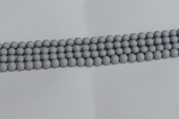 CSB1691 15.5 inches 6mm round matte shell pearl beads wholesale