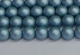 CSB1711 15.5 inches 6mm round matte shell pearl beads wholesale