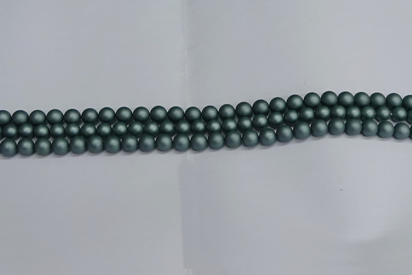 CSB1720 15.5 inches 4mm round matte shell pearl beads wholesale