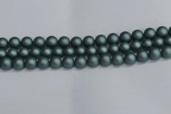 CSB1725 15.5 inches 14mm round matte shell pearl beads wholesale