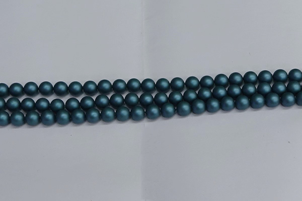 CSB1730 15.5 inches 4mm round matte shell pearl beads wholesale