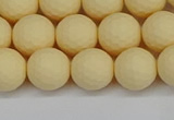 CSB1802 15.5 inches 8mm faceetd round matte shell pearl beads