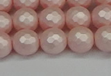 CSB1833 15.5 inches 10mm faceetd round matte shell pearl beads