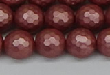 CSB1864 15.5 inches 12mm faceetd round matte shell pearl beads