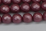 CSB1871 15.5 inches 6mm faceetd round matte shell pearl beads