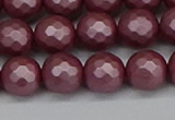 CSB1872 15.5 inches 8mm faceetd round matte shell pearl beads