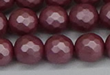 CSB1874 15.5 inches 12mm faceetd round matte shell pearl beads