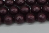 CSB1881 15.5 inches 6mm faceted round matte shell pearl beads