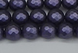 CSB1892 15.5 inches 8mm faceted round matte shell pearl beads