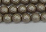 CSB1902 15.5 inches 8mm faceted round matte shell pearl beads