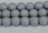 CSB1931 15.5 inches 6mm faceted round matte shell pearl beads