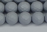 CSB1935 15.5 inches 14mm faceted round matte shell pearl beads