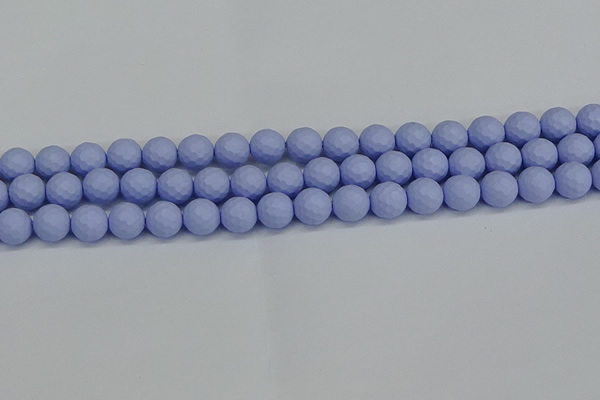 CSB1961 15.5 inches 6mm faceted round matte shell pearl beads