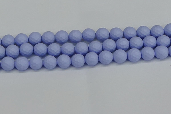 CSB1964 15.5 inches 12mm faceted round matte shell pearl beads