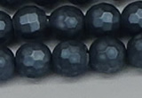 CSB1975 15.5 inches 14mm faceted round matte shell pearl beads