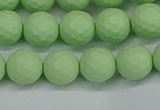 CSB1992 15.5 inches 8mm faceted round matte shell pearl beads