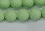 CSB1994 15.5 inches 12mm faceted round matte shell pearl beads