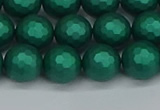 CSB2002 15.5 inches 8mm faceted round matte shell pearl beads