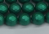 CSB2003 15.5 inches 10mm faceted round matte shell pearl beads