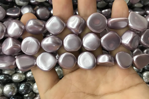 CSB2156 15.5 inches 14*14mm - 15*15mm baroque shell pearl beads