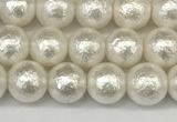 CSB2201 15.5 inches 6mm round wrinkled shell pearl beads wholesale