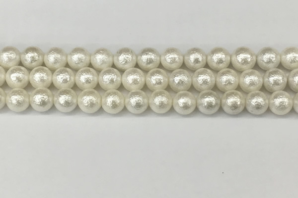 CSB2202 15.5 inches 8mm round wrinkled shell pearl beads wholesale