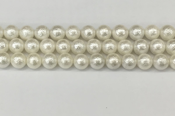 CSB2203 15.5 inches 10mm round wrinkled shell pearl beads wholesale