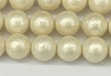 CSB2211 15.5 inches 6mm round wrinkled shell pearl beads wholesale